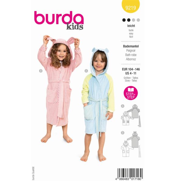 Patron Burda 9219 Peignoir Enfant