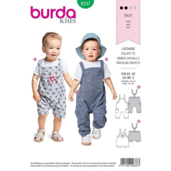 Patron Burda 9337 Salopette Enfant