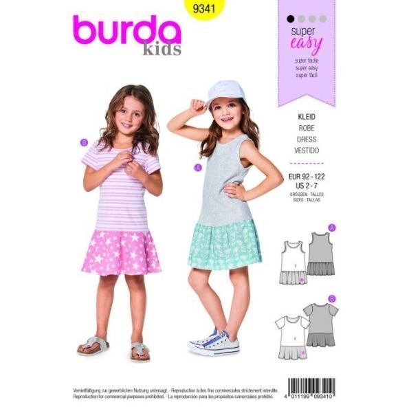 Patron Burda 9341 Robe Enfant