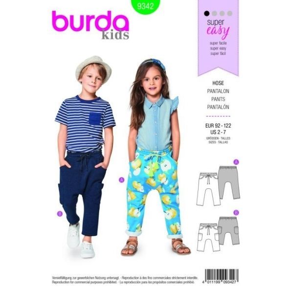 Patron Burda 9342 Pantalon Enfant