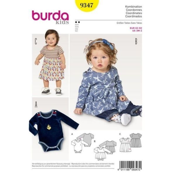 Patron Burda 9347 Combinaison Enfant