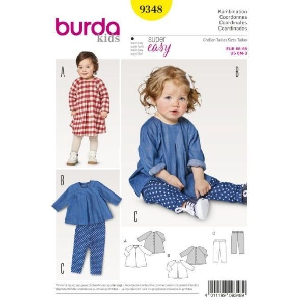 Patron Burda 9348 Combinaison Enfant