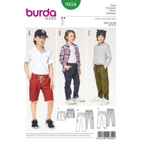 Patron Burda 9354 Pantalon Enfant