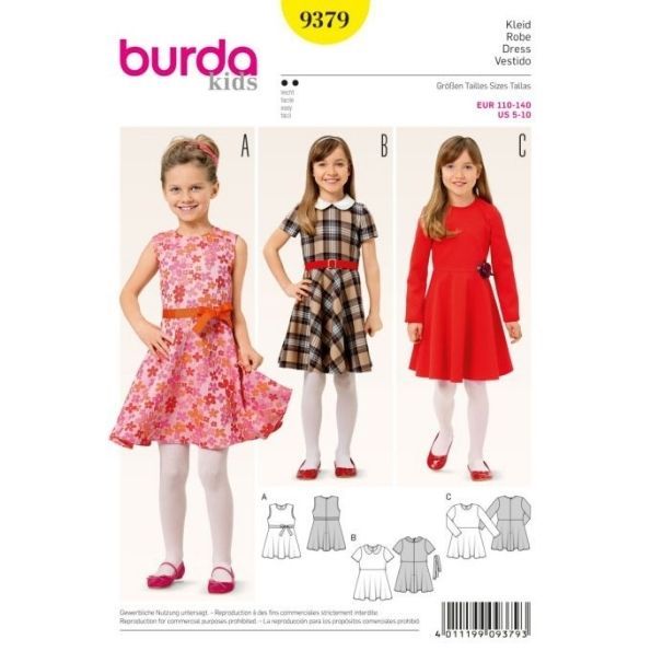 Patron Burda 9379 Robe Enfant