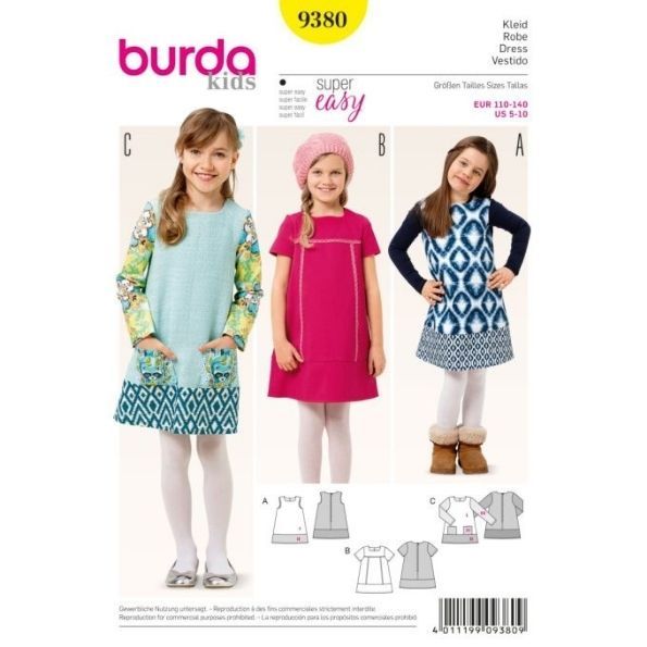 Patron Burda 9380 Robe Enfant