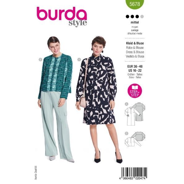 Patron Burda 5678 Robe & Blouse