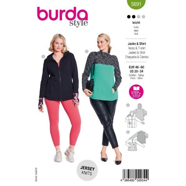 Patron Burda 5691 Veste & T-Shirt