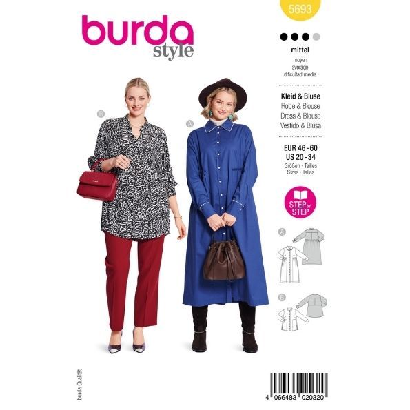 Patron Burda 5693 Robe & Blouse