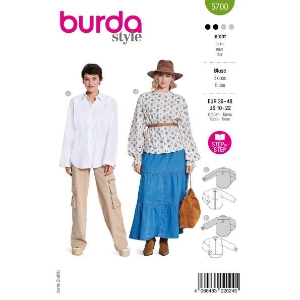 Patron Burda 5700 Blouse