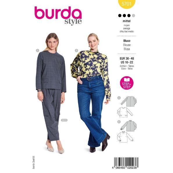 Patron Burda 5701 Blouse