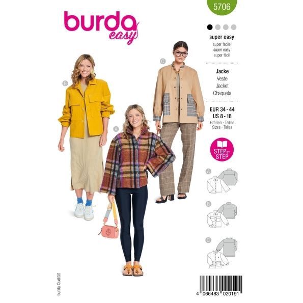 Patron Burda 5706 Veste