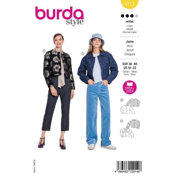 Patron Burda 5711 Veste