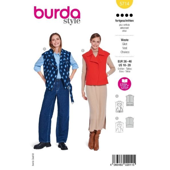 Patron Burda 5714 Veste