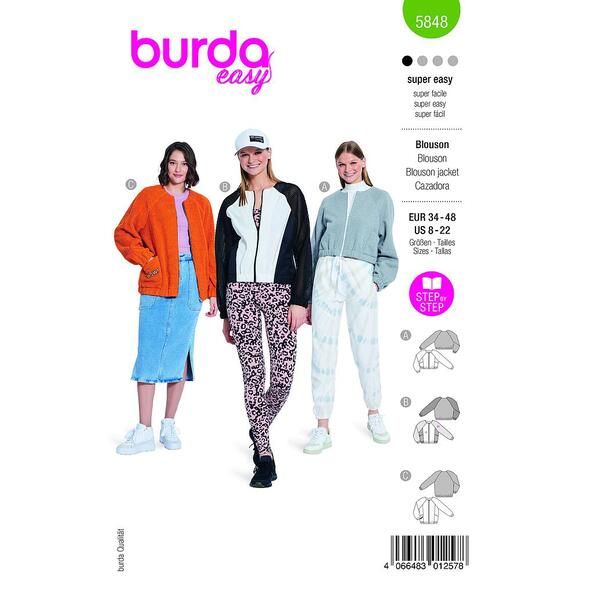 Patron Burda 5848 Veste