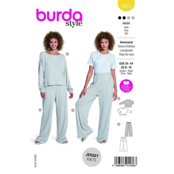 Patron Burda 5853 Tenue d'intérieur