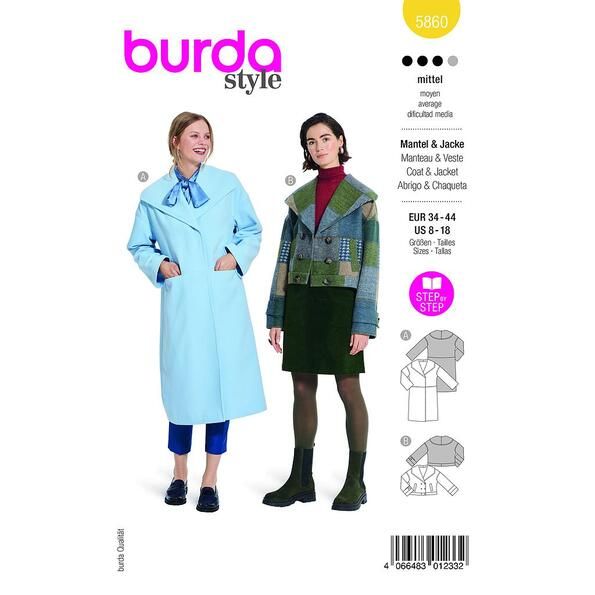Patron Burda 5860 Manteau & Veste