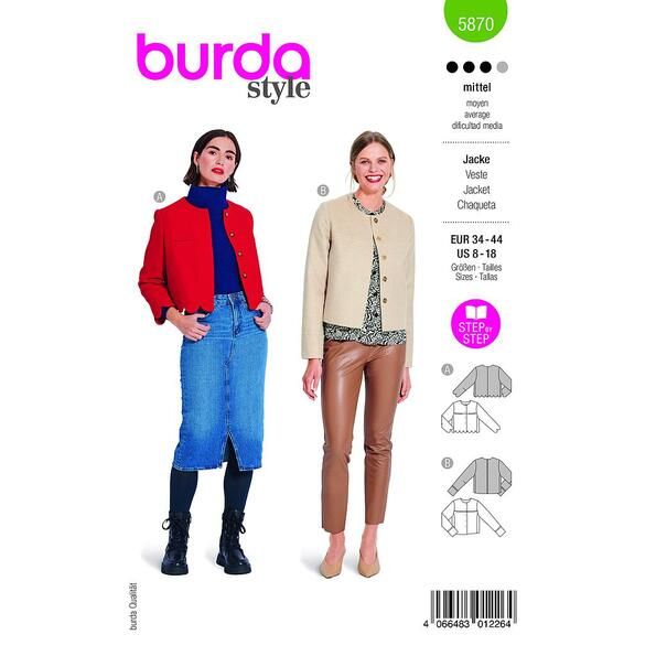 Patron Burda 5870 Veste