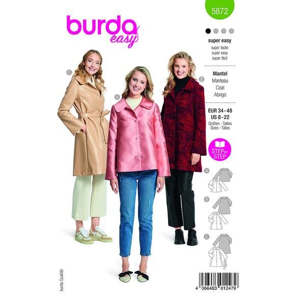Patron Burda 5872 Manteau