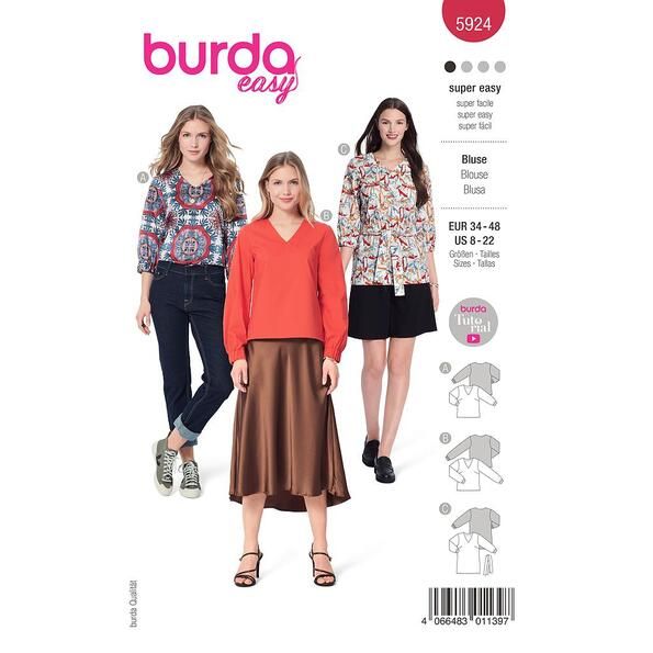 Patron Burda 5924 Blouse