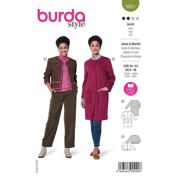 Patron Burda 5951 Veste & Manteau