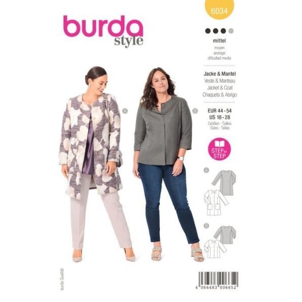 Patron Burda 6034 Veste &Manteau