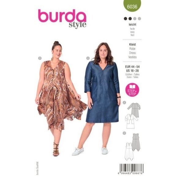 Patron Burda 6036 Robe 