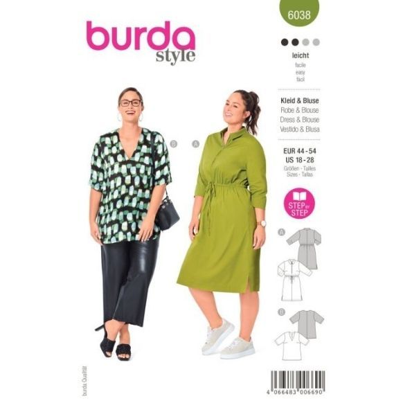 Patron Burda 6038 Robe & Blouse