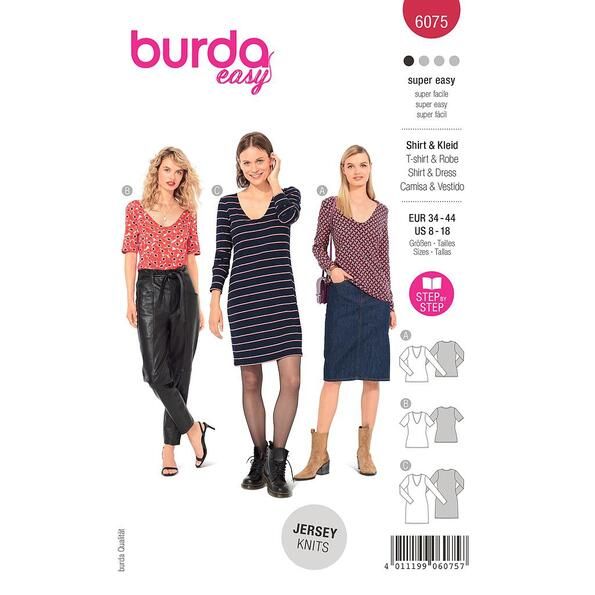 Patron Burda 6075 T-shirt & Robe