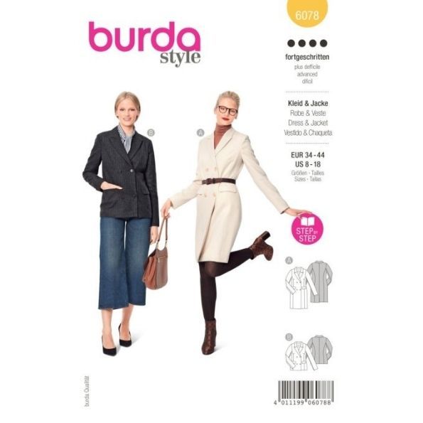 Patron Burda 6078 Robe & Veste