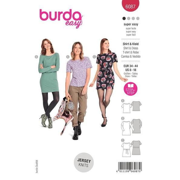 Patron Burda 6087 T-shirt & Robe