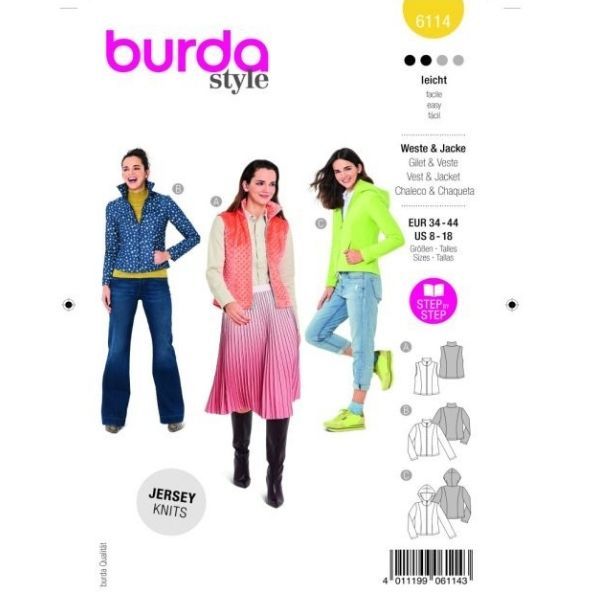 Patron Burda 6114 Gilet & Veste