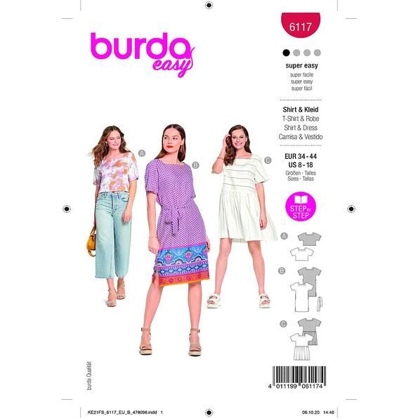 Patron Burda 6117 T-shirt & Robe
