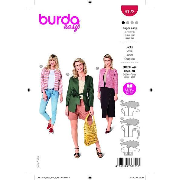 Patron Burda 6123 Veste