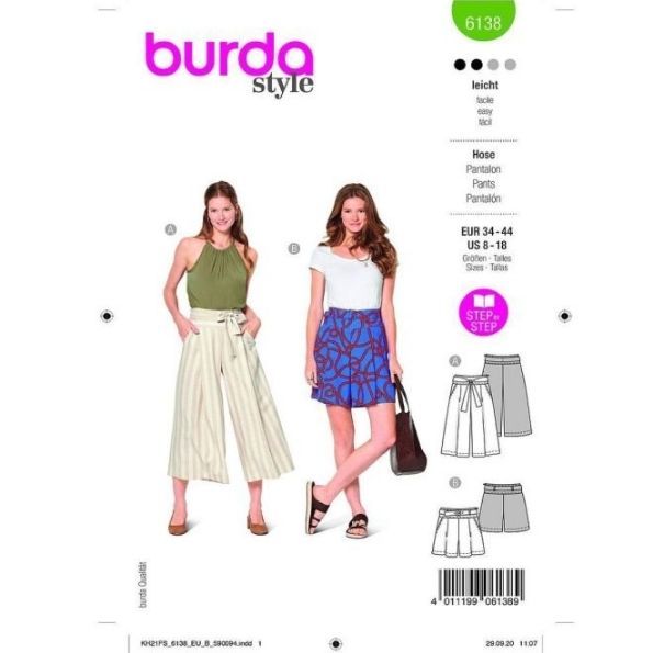 Patron Burda 6138 Pantalon