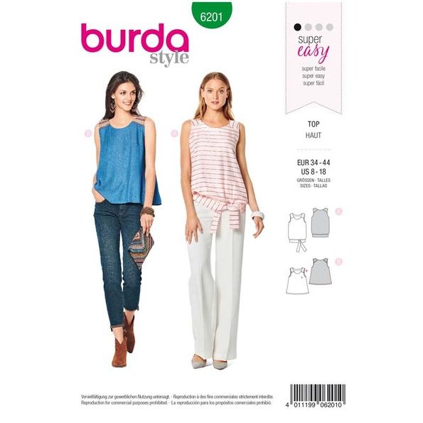 Patron Burda 6201 Haut