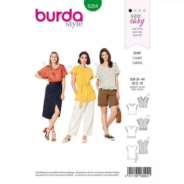 Patron Burda 6204 T-shirt