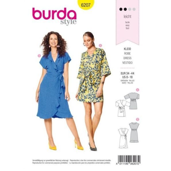 Patron Burda 6207 Robe