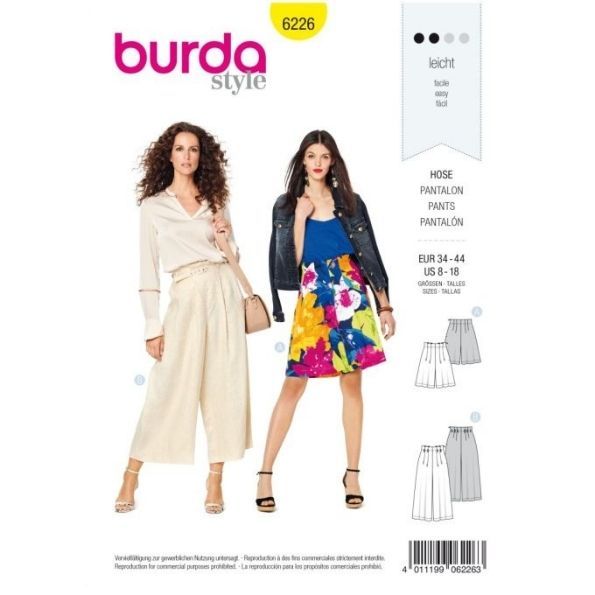 Patron Burda 6226 Pantalon