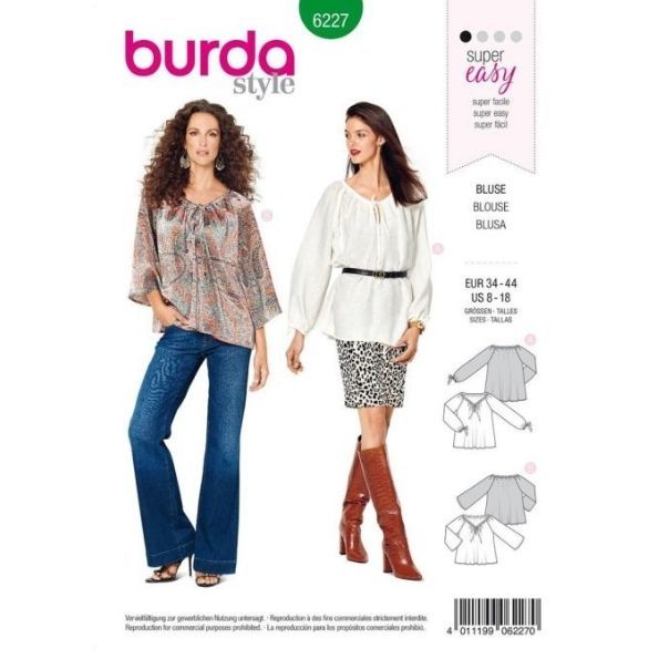 Patron Burda 6227 Blouse