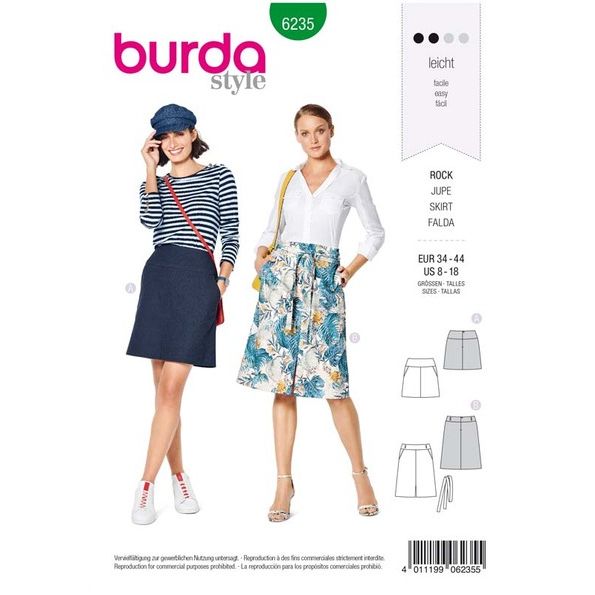 Patron Burda 6235 Jupe
