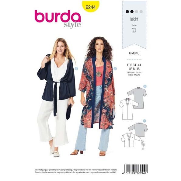 Patron Burda 6244 Kimono
