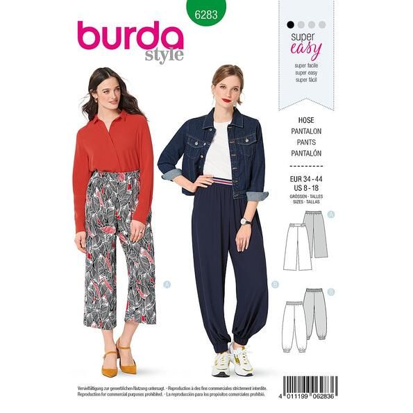 Patron Burda 6283 Pantalon