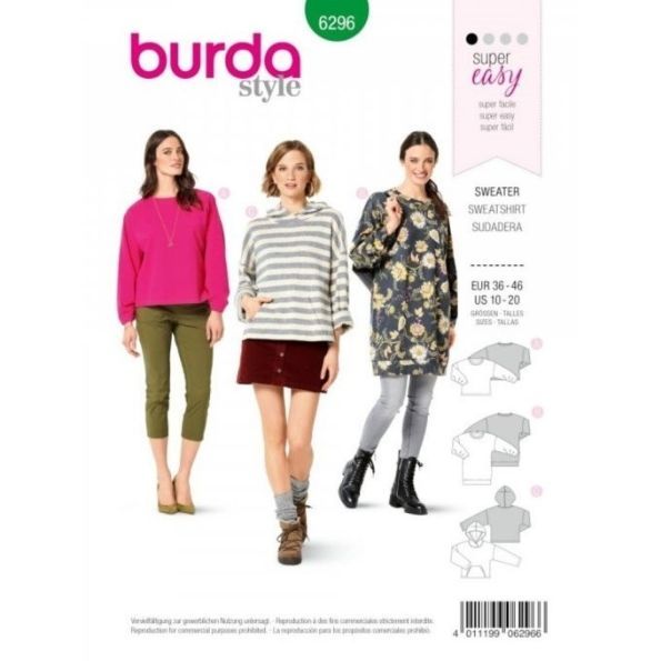 Patron Burda 6296 Pull