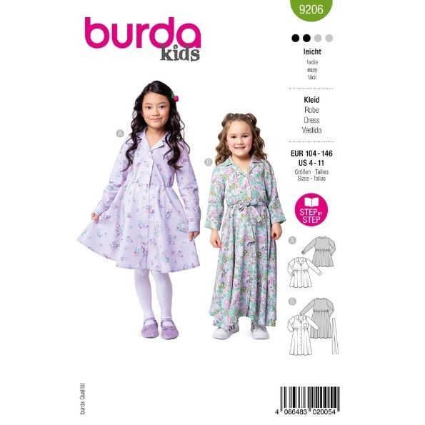 Patron Burda 9206 Robe