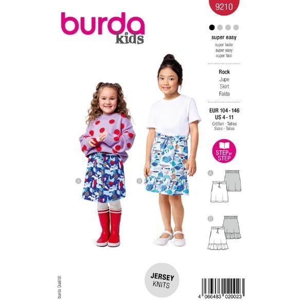 Patron Burda 9210 Jupe enfant
