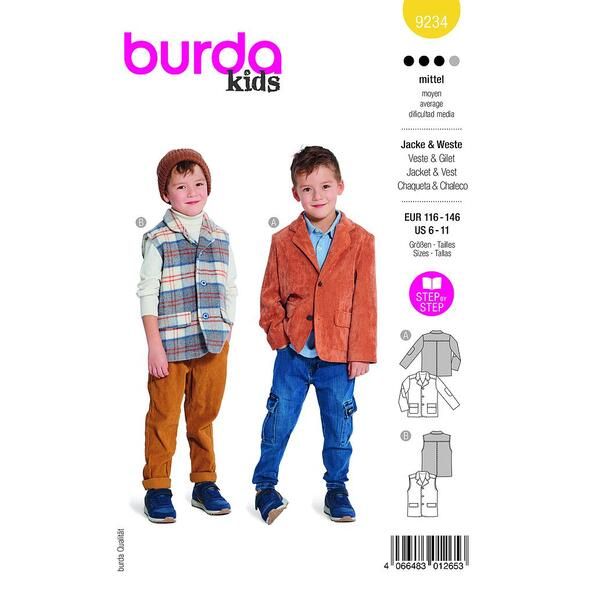 Patron Burda  9234 Veste & Gilet