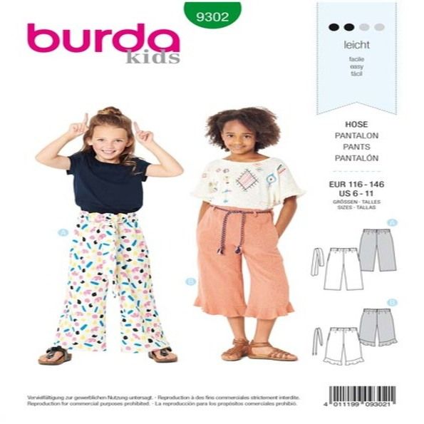 Patron Burda 9302 Pantalon