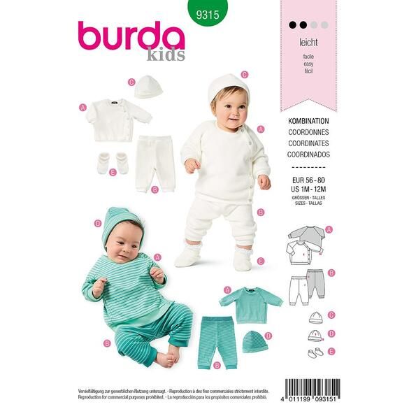 Patron Burda 9315 Ensemble bébé