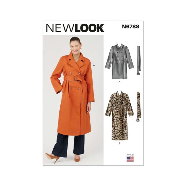 Patron New Look 6788 Manteau Trench en Deux Longueurs et Ceinture