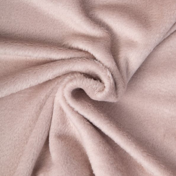 Tissu Doudou uni Taupe - Par 10 cm